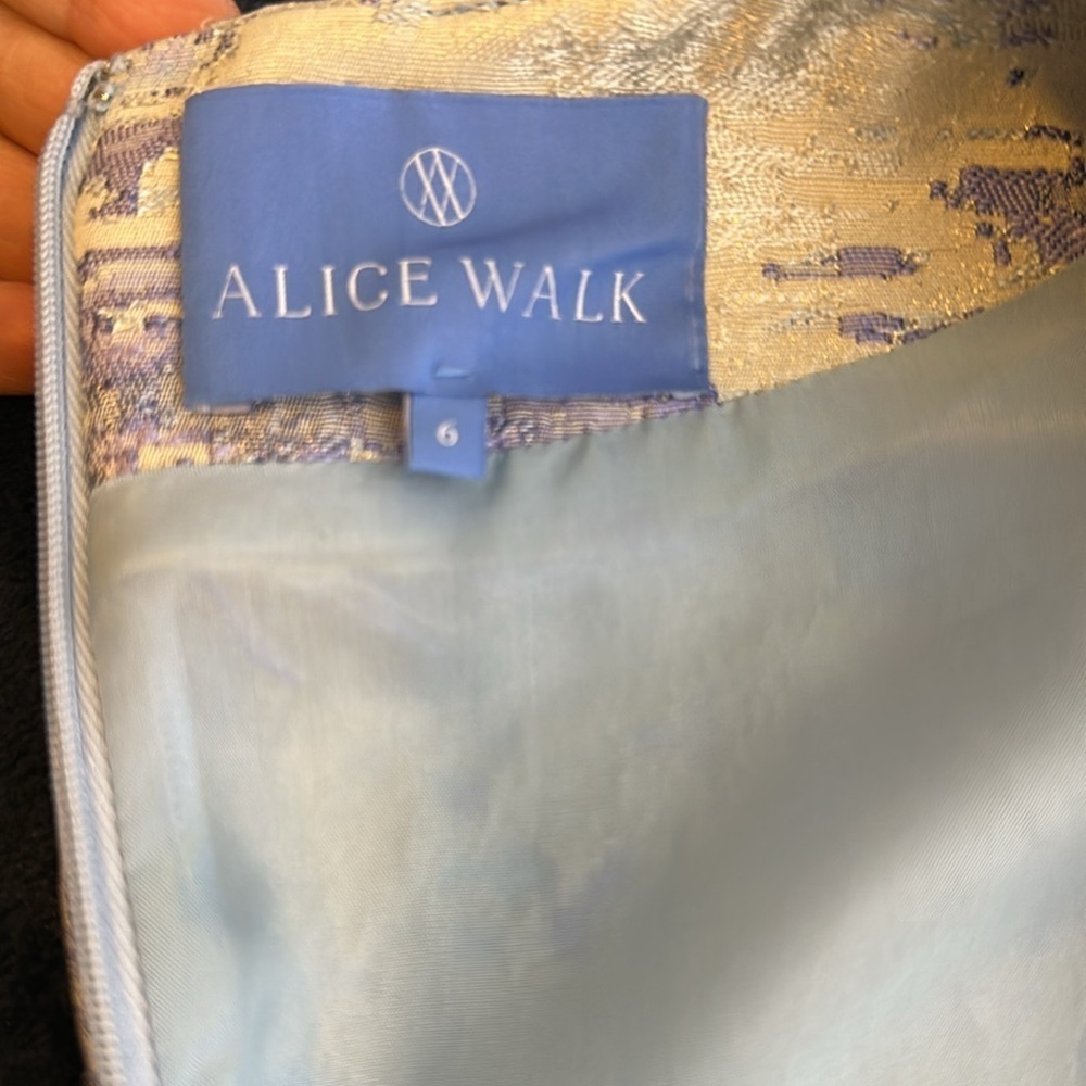 Alice Walk Sleeveless Flare Metallic Watercolor Dress Sz6 — image 6 of 8